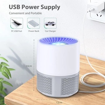 Tiptop Home Aparatoo USB пастка для комах, лампа від комарів та мух, тиха, Grey