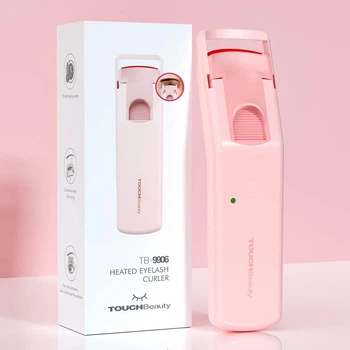 TOUCHBeauty TB-9906 термощипці для вій з підігрівом, силіконова насадка, на батарейках, рожеві