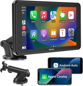 ESSGOO 9" CarPlay для автомобиля, беспроводной Apple CarPlay, Android Auto, Bluetooth, Siri.