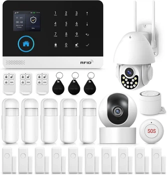 Бездротова сигналізація XNY 4G/WiFi з камерами 1080P, комплект 27 елементів, підтримка Alexa та Google