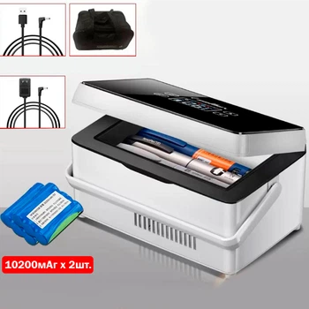 Медицинский портативный мини холодильник Coolbox CL-А08 для лекарств, инсулина с двумя аккумуляторами 10200 мАч