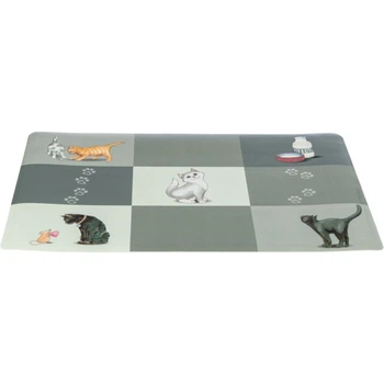 Килим під миски Trixie Patchwork сірий пластик 44х28 см