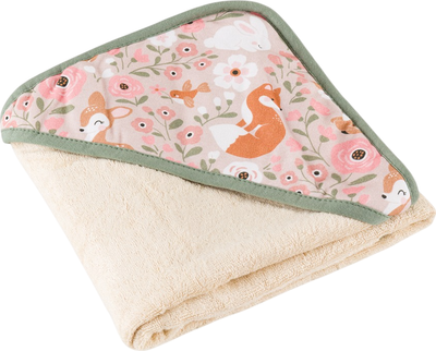 Рушник банний Petite&Mars Loulou Rosy Wilderness з капюшоном для дітей 100 x 100 см (8596202017387)