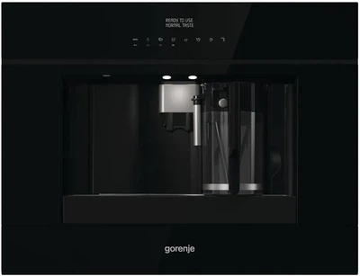 Кавомашина Gorenje вбудована, 1,8л, зерно+мелена, автомат.капуч, дисплей, сернор.керування, підсвітка, чорний