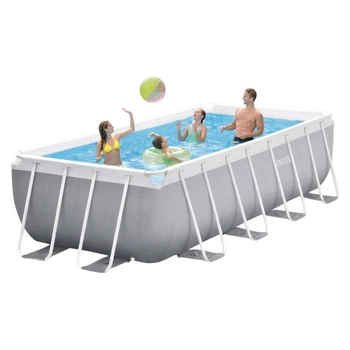 Каркасный бассейн Intex 26796 с подстилкой 503×274×122 см, насосом, скиммером и лестницей, овальной формы, серый