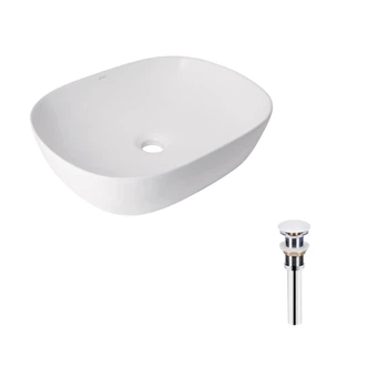 Раковина накладная 470x380x120 мм Qtap Aquarius White + Донный клапан PU02