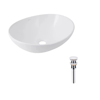 Раковина накладная 415x340x140 мм Qtap Dove White + Донный клапан PU02