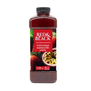 Фруктовий концентрат ТМ "Red & Black" Полуниця-Маракуйя-М'ята, 1250г