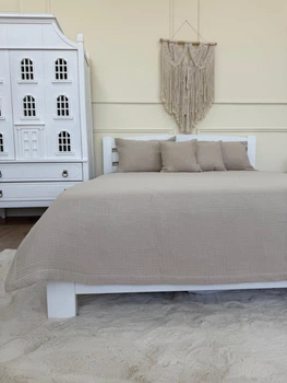 Муслінове покривало, 100% cotton, бежевий колір, розмір 200см Х 230см (2287-27)