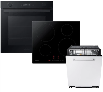 Вбудована духова шафа Samsung NV7B4125ZAK/WT + Варильна поверхня індукційна Samsung NZ64H37070K/WT + Вбудована посудомийна машина Samsung DW60DG760B00U1 (комплект)