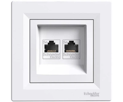 Розетка компьютерная 2-я RJ45 кат.5Е «Asfora» EPH4400121