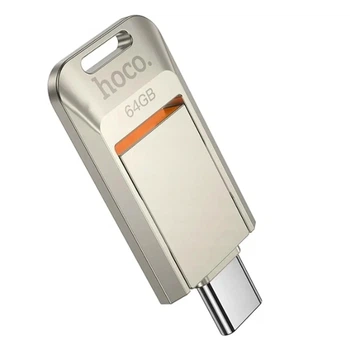 Флеш-накопитель USB 3.0 Type-C 64GB металл Hoco UD17 для хранения данных