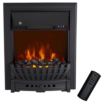 Электрокамин Royal Flame Aspen Black (482x592x180) с обогревом, яркостью и натуральным углем