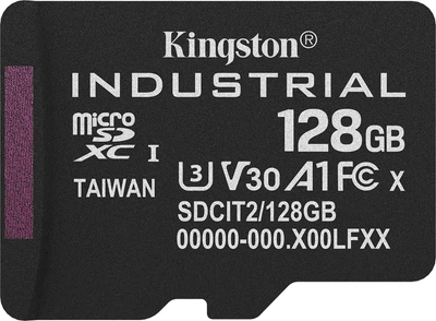 Карта памяти Kingston Industrial microSDXC 128GB Class 10 UHS-I U3 V30 A1 (SDCIT2/128GBSP)