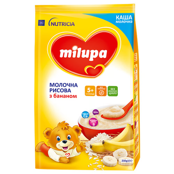 Молочна рисова каша Milupa з бананом, з 5 міс., 210 г