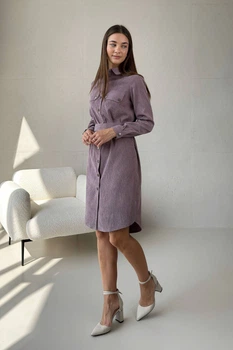 Жіноча сукня-сорочка на кнопках з паском Nenka XXL Бузковий (nenka3541-XXL)