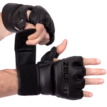 Перчатки для смешанных единоборств MMA PU Zelart BO-5699 Размер L Черный