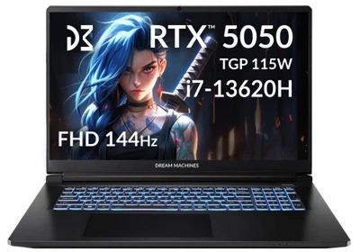 Ноутбук 17" Dream Machines RG5050-17UA28 Black, Intel Core i7-13620H, 32GB, 2TB, DOS