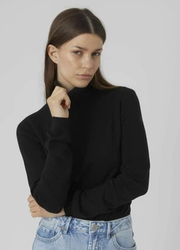 Гольф водолазка жіночий однотонний Vero Moda Чорний 20810 XS (укр 40-42)