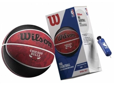 Мяч баскетбольный в подарочной коробке + насос Wilson NBA TEAM TRIBUTE CHI BULLS WZ4021501XP №7