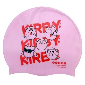 Шапочка для плавания силиконовая, в пакете "KIRBY" (РОЗОВАЯ)