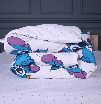 Пододеяльник Бязь Stitch Love 200*220 см Белый/Голубой