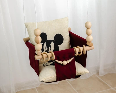 Качеля детская подвесная мягкая тканевая Mickey House XRMASTER
