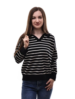 Свитер женский OneSize Черно-белый (699582-OneSize)