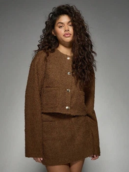 Комплект (светр + спідниця) Shein sz2408314471177878 L коричневий (100008320)
