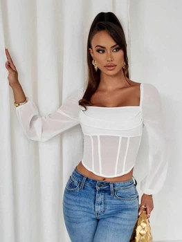 Корсетный топ Shein sz2412143585662823 XL белый (100008496)