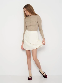 Юбка из хлопка H&M 1065279001c61 S-M бежевая (100009388)
