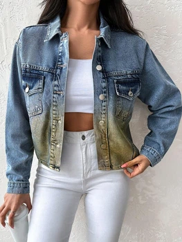 Джинсовая куртка Shein sz2309138175585508 M голубая (100008440)