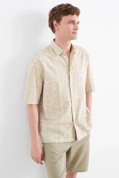 Рубашка из хлопка C&A 2235512c61 XXL бежевая (100009191)