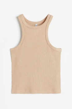 Майка в рубчик H&M 1135364007c61 XS бежева (100011498)