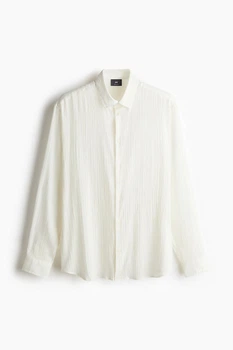 Рубашка regular fit H&M 1224374002c61 L молочная (100009453)