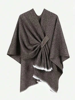 Пончо Shein sc25061675204590441 One size коричневе (100007976)