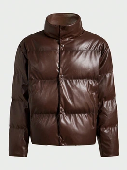 Куртка из эко кожи Shein sm2408199561688818 M коричневая (100008543)