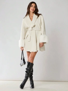 Пальто Shein sz2409138091859566 M белое (100008348)