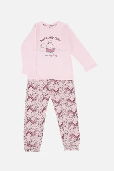 Пижама с длинным рукавом со штанами для девочки 110/116 цвет розовый DOMI ЦБ-00292297