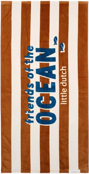 Рушник дитячий Little Dutch World Brown Stripe 60x120 см (8721321872344)