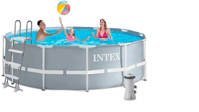 Каркасний басейн Intex 26718-5, 366 х 122 см (3 785 л/год, драбина, тент, підстилка)