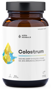 Молозиво Aura Herbals Colostrum 500 мг порошок 66 г кислий лимон (5902479616049)
