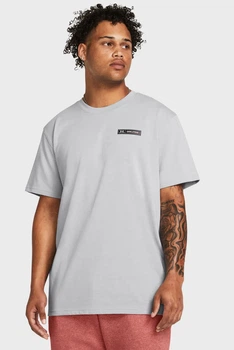 Чоловіча сіра футболка UA HW ARMOUR LABEL SS Under Armour XL 1382831-011