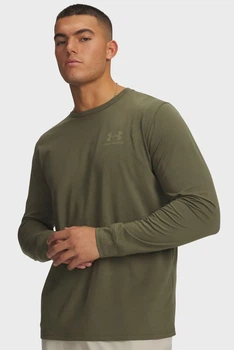 Чоловічий оливковий лонгслів UA SPORTSTYLE LEFT CHEST LS Under Armour MD 1329585-391