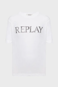Жіноча біла футболка Replay XS W3379B.000.20994