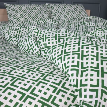 Простынь MirSon Полуторная 150х220 см 17-0951 Abstract Green Ranforce Elite (2200013166399)