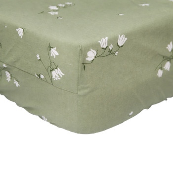 Простирадло на резинці Moon&Star Green Bloom Бязь Gold Люкс 120х200х20 см (MS-850002248)
