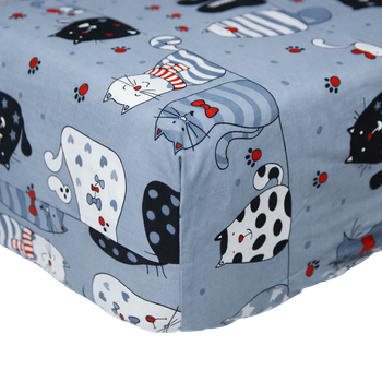 Простыня на резинке Moon&Star Feline Fun Бязь Gold Люкс 70х190х10 см (MS-850002040)