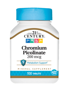 Піколінат хрому 21st Century (Chromium Picolinate) 100 таблеток CEN21368
