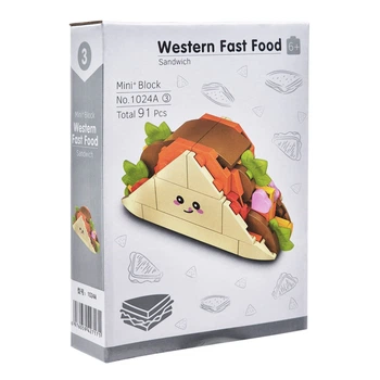 Конструктор детский "Western fast food: Sandwich" 1024A-3 пластик 91 деталь